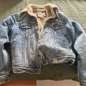 Abercrombie & Fitch Blue Sherpa Jean Jacket